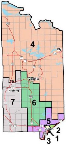 County Commissioner District map